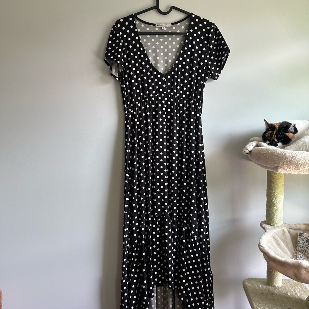 Velvet Torch Black and White Tiered Dress